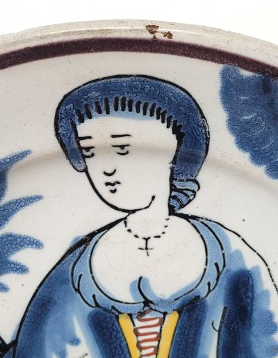 Elizabeth I of England Delftware Charger Holland circa 17th century