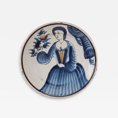 Elizabeth I of England Delftware Charger Holland circa 17th century