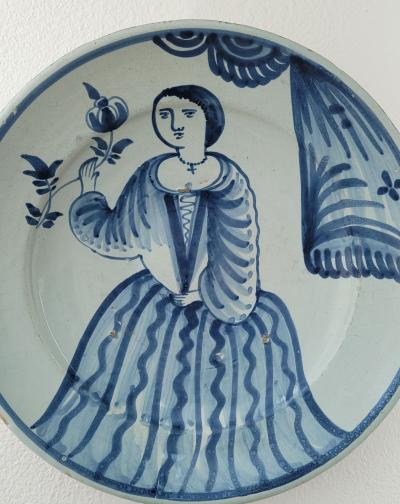 Elizabeth I of England Delftware Charger Holland circa 17th century
