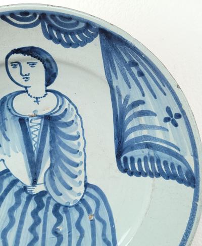 Elizabeth I of England Delftware Charger Holland circa 17th century