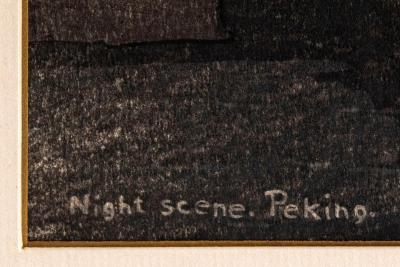 Elizabeth Keith Pond Japanese Woodblock Print Night Scene Peking by Elizabeth Keith