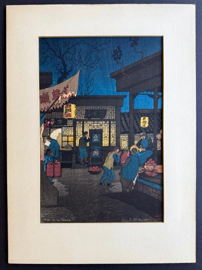 Elizabeth Keith Pond Japanese Woodblock Print Night Scene Peking by Elizabeth Keith