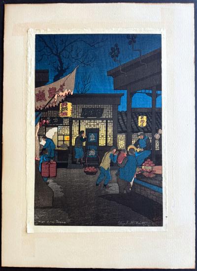 Elizabeth Keith Pond Japanese Woodblock Print Night Scene Peking by Elizabeth Keith