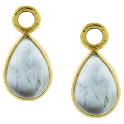 Elizabeth Locke Elizabeth Locke 19kt Blue Aqua Venetian Glass Ear Charms