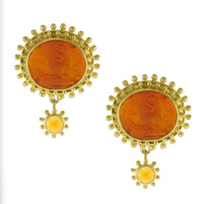 Elizabeth Locke Elizabeth Locke Venetian Glass Intaglio Earrings