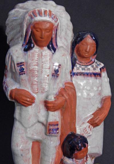 Elizabeth Seaver Indian Chief and Family by Elizabeth Seaver 1899 1970 American ceramic