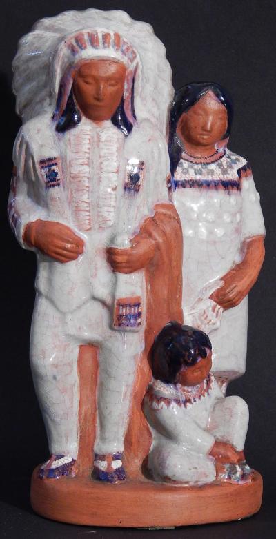 Elizabeth Seaver Indian Chief and Family by Elizabeth Seaver 1899 1970 American ceramic