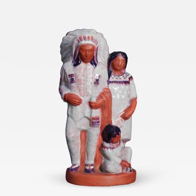 Elizabeth Seaver Indian Chief and Family by Elizabeth Seaver 1899 1970 American ceramic