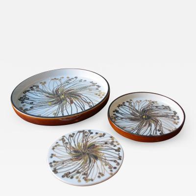 Ellen Malmer Vintage BACA Fajence Plates by Ellen Malmer for Royal Copenhagen Set of Three