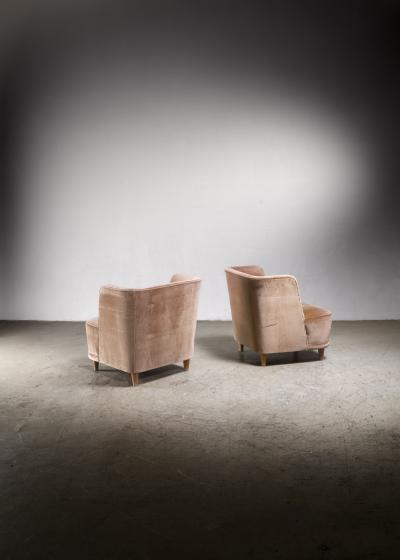 Elna Kiljander Pair of Elna Kiljander three seater armchairs