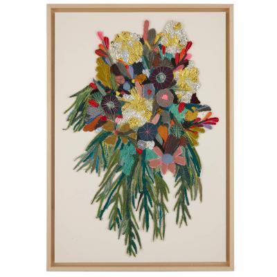 Elodie Blanchard Contemporary floral mixed media panel by Elodie Blanchard