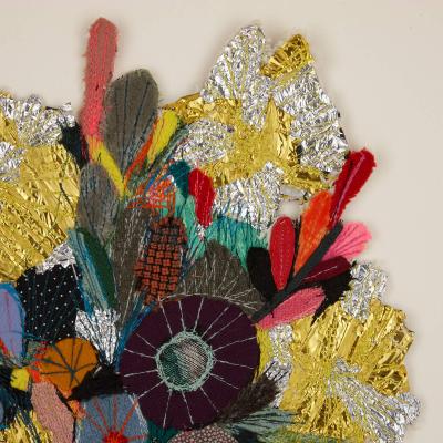 Elodie Blanchard Contemporary floral mixed media panel by Elodie Blanchard