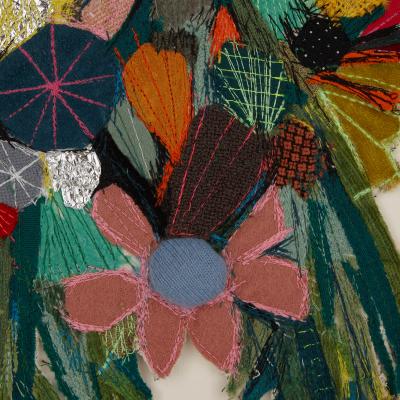 Elodie Blanchard Contemporary floral mixed media panel by Elodie Blanchard