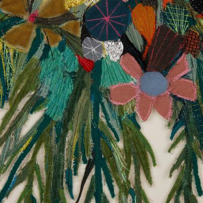 Elodie Blanchard Contemporary floral mixed media panel by Elodie Blanchard