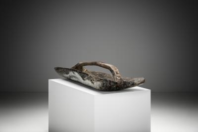 Elongated Sculptural Wooden Bowl Europe Second half of the 20th Century