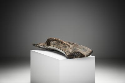 Elongated Sculptural Wooden Bowl Europe Second half of the 20th Century