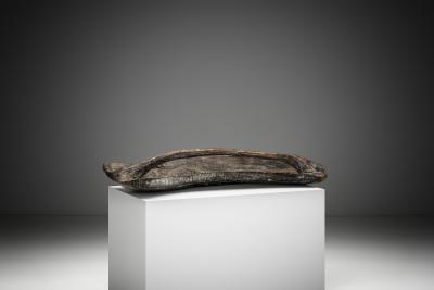 Elongated Sculptural Wooden Bowl Europe Second half of the 20th Century