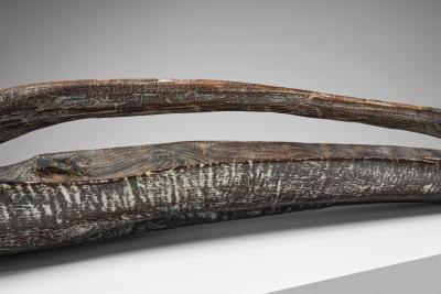 Elongated Sculptural Wooden Bowl Europe Second half of the 20th Century