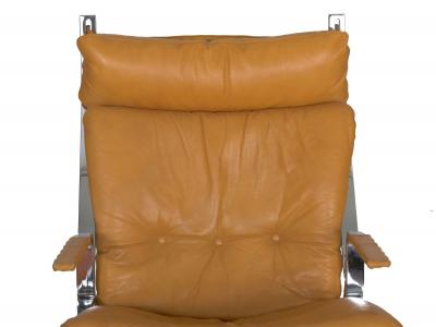 Elsa Nordahl Solheim Vintage Modern Leather Pirate Lounge Chair by Elsa Nordahl Solheim
