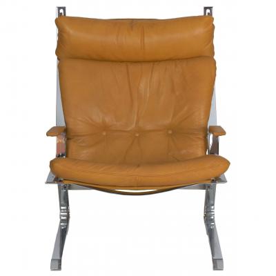 Elsa Nordahl Solheim Vintage Modern Leather Pirate Lounge Chair by Elsa Nordahl Solheim