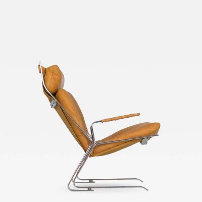 Elsa Nordahl Solheim Vintage Modern Leather Pirate Lounge Chair by Elsa Nordahl Solheim