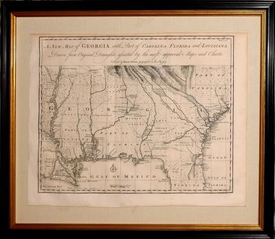 Emanuel Bowen A NEW MAP OF GEORGIA WITH PART OF CAROLINA FLORIDA AND LOUISIANA