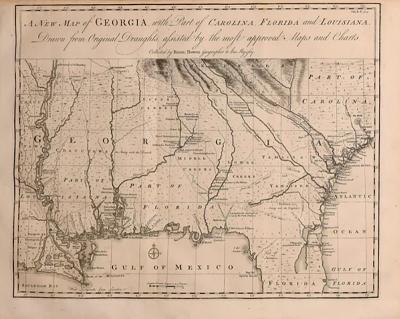 Emanuel Bowen A NEW MAP OF GEORGIA WITH PART OF CAROLINA FLORIDA AND LOUISIANA