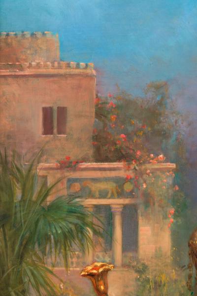 Emanuel Oberhauser Austrian 1854 1919 Full Length Orientalist Queen Oil