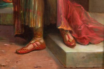 Emanuel Oberhauser Austrian 1854 1919 Full Length Orientalist Queen Oil