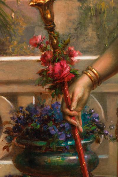 Emanuel Oberhauser Austrian 1854 1919 Full Length Orientalist Queen Oil