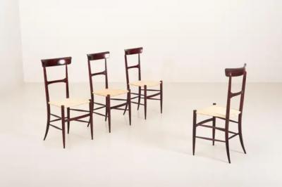 Emanuele Rambaldi Emanuele Rambaldi 6 Dining Chairs Leggerissima Model Figli Di Sanguineti 1951