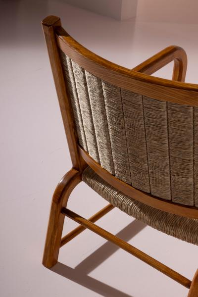 Emanuele Rambaldi Pair of Armchairs Stools by Emanuele Rambaldi for Guido Chiappe Italy 1930s