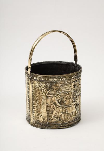 Embossed Brass Bucket