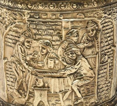 Embossed Brass Bucket