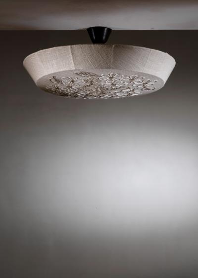 Embroidered fabric ceiling lamp