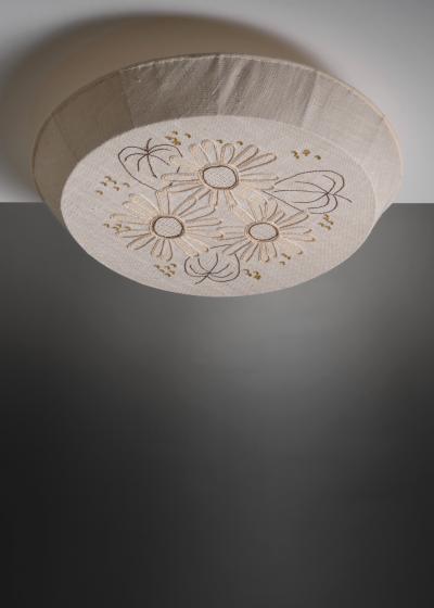 Embroidered fabric ceiling lamp