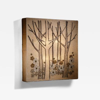 Embroidered fabric wall lamp
