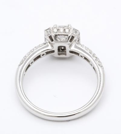 Emerald Cut Diamond Platinum Engagement Ring