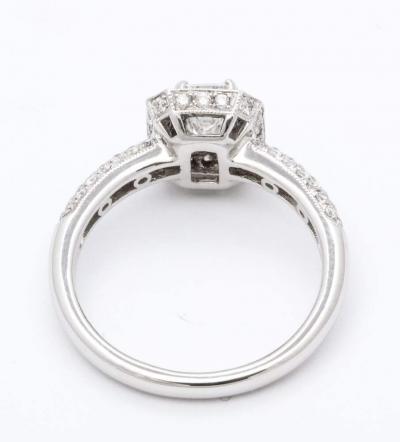 Emerald Cut Diamond Platinum Engagement Ring