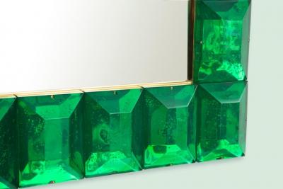 Emerald Green Diamond Murano Glass Mirror In Stock