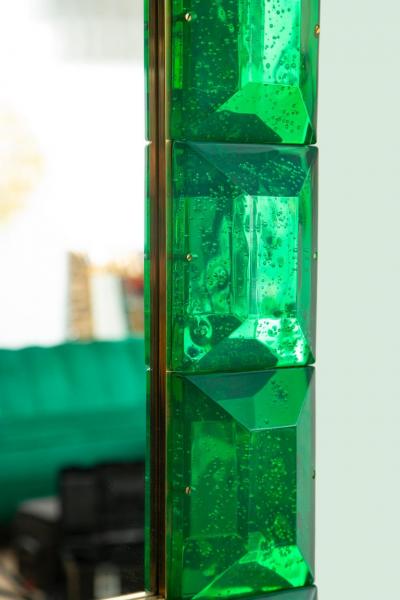 Emerald Green Diamond Murano Glass Mirror In Stock