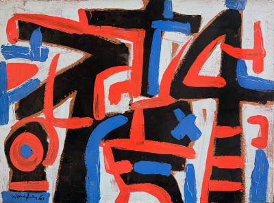 Emerson S Woelffer Abstract Expressionist Forms Divide Like Franz Kline