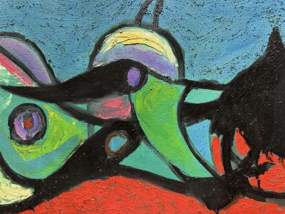 Emerson S Woelffer Biomorphic Forms Early Abstract Expressionist like Arshile Gorky