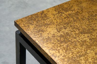 Emiel Veranneman Modernist Coffee Table with Patinated Gold Painted Top Belgium Mid 20th Century