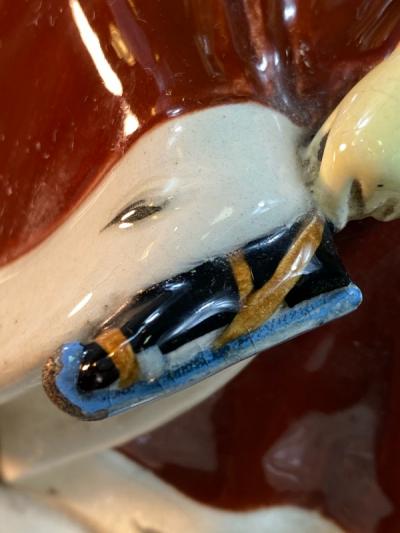 Emil Meier EMIL MEIER CERAMIC WOMAN WITH ICE SKATES LAMP