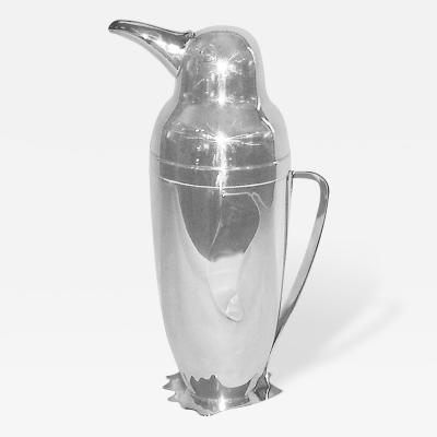 Emil Schuelke 1936 Silver Plated Napier Penguin Cocktail Shaker