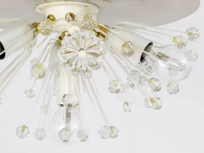 Emil Stejnar Emil Stejnar Blowball Brass Crystal Chandelier Rupert Nikoll Austria 1950s
