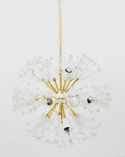 Emil Stejnar Emil Stejnar Blowball Sputnik Brass Chandelier by Rupert Nikoll Austria 1950s