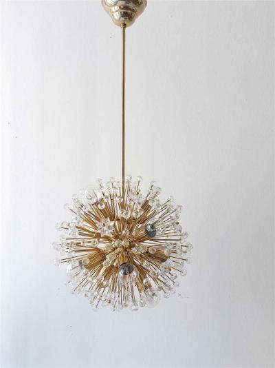 Emil Stejnar Emil Stejnar Gold Plated Midcentury Dandelion Sputnik Blowball Chandelier 1970s