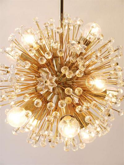 Emil Stejnar Emil Stejnar Gold Plated Midcentury Dandelion Sputnik Blowball Chandelier 1970s